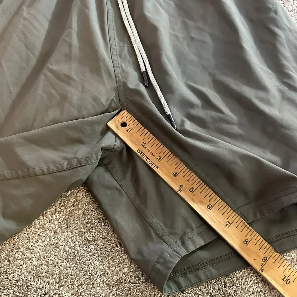 BYLT Premium Basics Mens XL Active Training Shorts Drawstring Lined Green